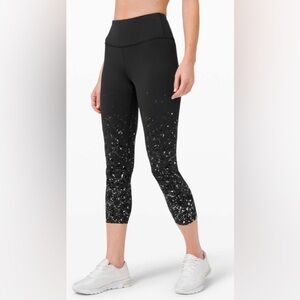 Lululemon Speed Wunder Mid Rise Crop 23" *Speckle Shine | Black/Deep Coal/Silver